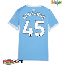 Camiseta Manchester City Abdukodir Khusanov #45 Primera Equipación para mujer 2026-27 manga corta